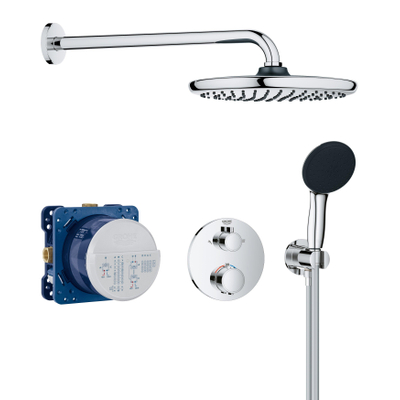 Grohe Precision inbouw regendoucheset – thermostatisch – Ø25 cm hoofddouche – 2-standen handdouche – chroom