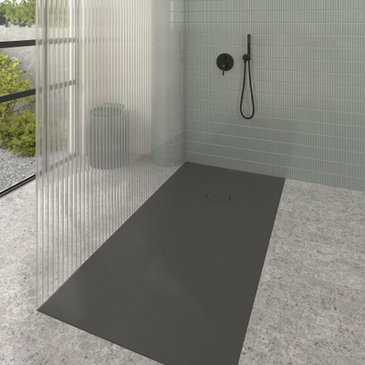 Villeroy & Boch Ecora douchebak - 180x90x4.5cm - afvoer korte zijde - anthracite (antraciet)