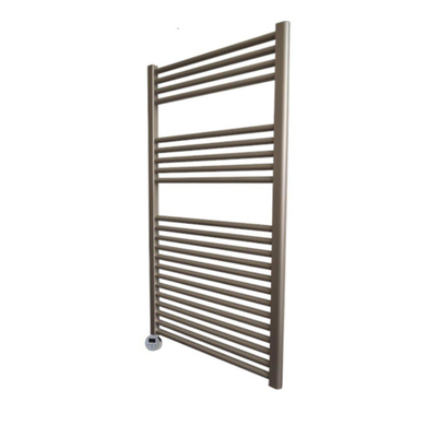 Sanicare Elektrische Radiator - 111.8x60cm - 730W - design - thermostaat - chroom - linksonder - inox look (zilver)