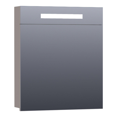 Saniclass 2.0 Armoire de toilette 59x70x15cm éclairage intégré rectangulaire 1 porte pivotante MDF Taupe mat
