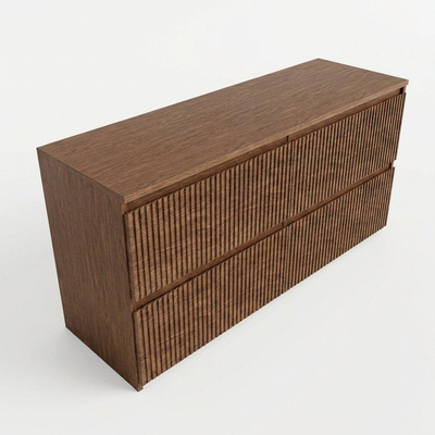 Saniclass Holz Atelier Badkamermeubelset - 140x45x60cm - topblad - zonder kraangaten - 4 lades - Walnut pure