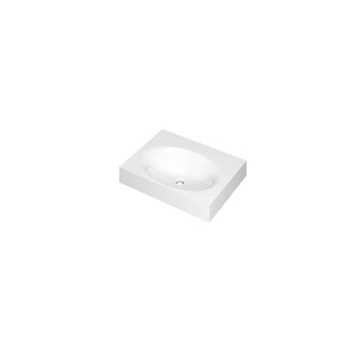 INK Smooth wastafel - 60x45x9cm - 1 wasbak - 0 kraangaten - polystone wit glans