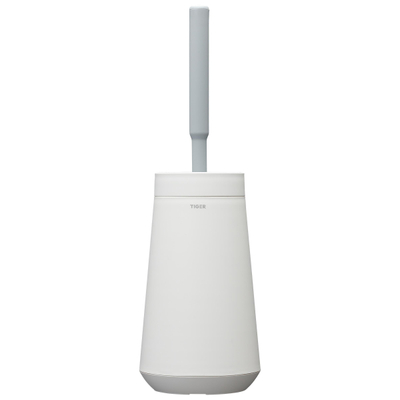Tiger Tess Porte-balai de toilette avec brosse flexible Swoop® Blanc Gris clair