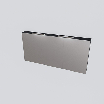 MONDIAZ CUBB Spiegelkast - 150x70x16cm - 3 deuren - dark grey