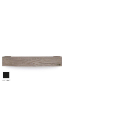 Looox Wooden collection shelf box 60cm met bodemplaat mat zwart eiken mat zwart