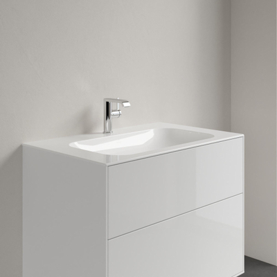 Villeroy & Boch finion meubelwastafel - 1 kraangat - 80x50cm CeramicPlus - zonder overloop - White Alpine (glans wit)
