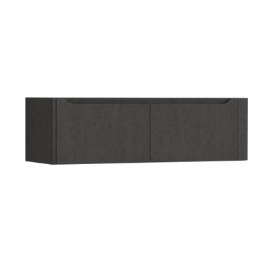 H&R Badmeubelen Juice Wastafelonderkast - 140x45x40cm - rechterhoek afgerond - 2 lades - geïntegreerde greep - basalt