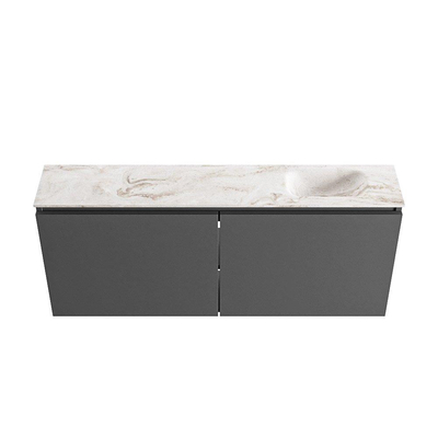 MONDIAZ TURE-DLUX meuble de toilettes 120cm Dark Grey. EDEN lavabo Frappe position à droite. Avec 1 trou de robinet.