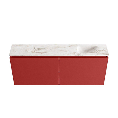 MONDIAZ TURE-DLUX Meuble de toilettes 120 cm Fire. EDEN lavabo Frappe position droite. Avec 1 trou de robinet.
