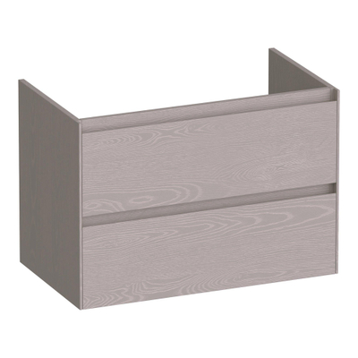 BRAUER Inspire wastafelonderkast 80 2 softclose lades - greeploos - 1 sifon uitsparing - Timber Greige