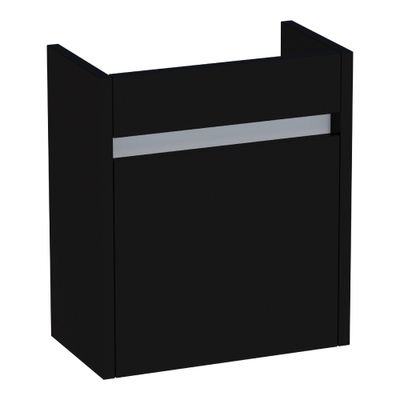 BRAUER Future Fonteinkast links softclose 40x45x21.5cm hoogglans zwart met opbouwfontein met kraan en plug SHOWROOMMODEL