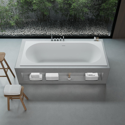 Ideavit SolidCozy baignoire encastrable - 180x80x54cm - solid surface - trop-plein - bonde pop-up incluse - blanc mat