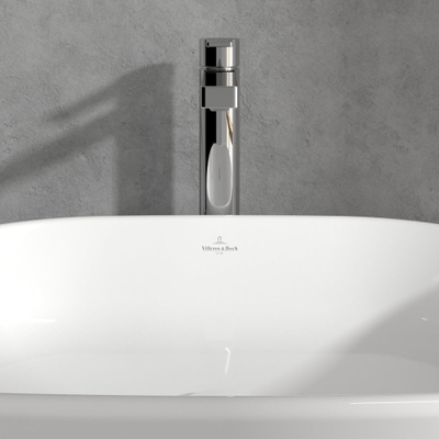 Villeroy & Boch Architectura 1 greeps wastafelkraan verhoogd - met push open afvoergarnituur - hoogglans chroom