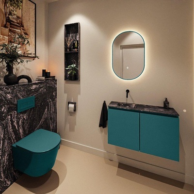 MONDIAZ TURE-DLUX 80cm toiletmeubel Smag. EDEN wastafel Lava positie links. Zonder kraangat.