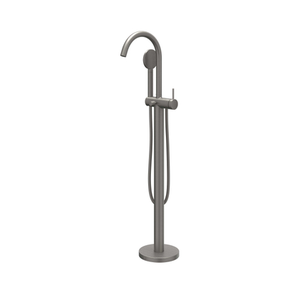 IVY Nexus Badthermostaatkraan - opbouw - met wegdraaibare baduitloop - met omstel - cooltouch - Geborsteld metal black PVD