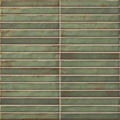 ÉCHANTILLON Terravito Gimare Carrelage mural en céramique - 35x35cm - 9.2mm - kitkat - Vert