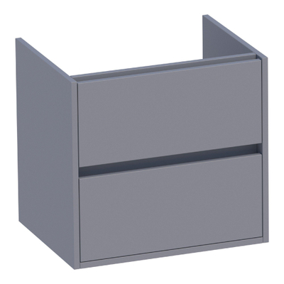 BRAUER Adore meuble sous-lavabo - 60x46x55cm - 2 tiroirs softclose - sans poignées - 1 découpe pour siphon - gris mat