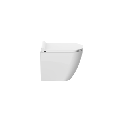 QeramiQ Salina Compact WC suspendu sans bride avec abattant frein de chute blanc