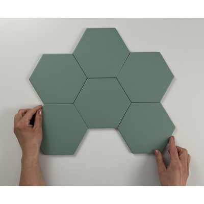 ÉCHANTILLON Terravito Bereno carreau mural et de sol - 15x17cm - 9mm - Hexagone - Vert mat