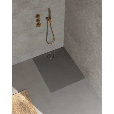 Riho Nuvia Douchevloer - 100x80cm - antibacterieel - purite - stone grey