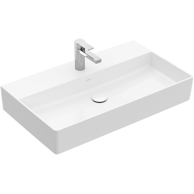 Villeroy & Boch Memento 2.0 lavabo - dessous rectifié 80x47cm - sans trop-plein 1 trou de robinet blanc