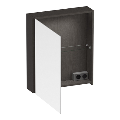 BRAUER Impress Deluxe spiegelkast – 59x70x15 cm – LED-verlichting – linksdraaiende – Timber Anthracite