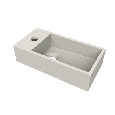 Arcqua Flair fontein - 36x18x9cm - cast marble - 1 kraangat - links - mat zand