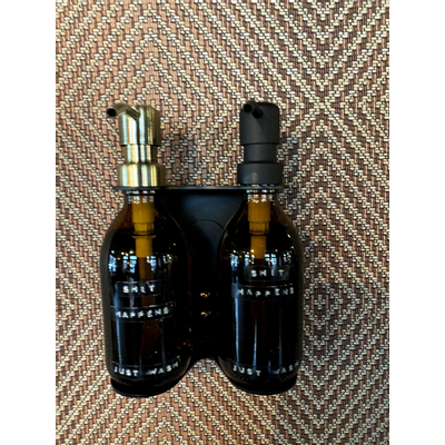 Wellmark Porte-savon mural pour 2 distributeurs de savon Noir mat