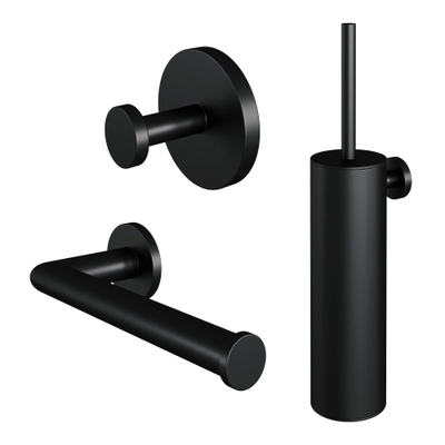 Brauer Black Edition Toilet Accessoireset - 3-delig - mat zwart