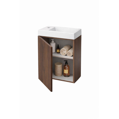 GO by Van Marcke Vikos fonteinset - 40cm - deur rechts - kraangat links - walnut afterglow