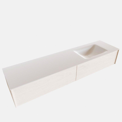 ENSEMBLE DE MEUBLE MONDIAZ LUSH - 180 cm - 2 tiroirs - lavabo cloud - lavabo à droite - 0 trous de robinet - sous-couche