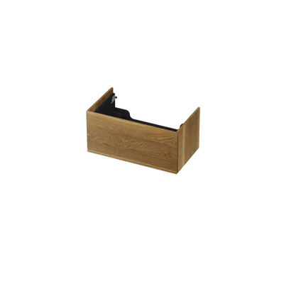 INK Wastafelonderkast - 80x45x37.6cm - 1 lade - push to open - Eiken - Aqua