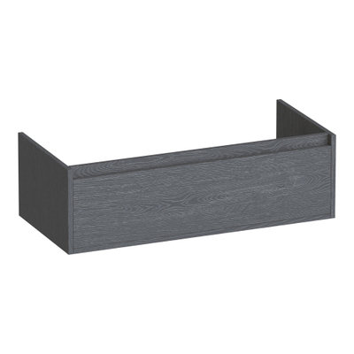 BRAUER Hope wastafelonderkast - 99x30x45.5cm - 1 softclose lade greeploos - 1 sifon uitsparing - Timber Grey