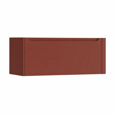 H&R Badmeubelen Juice Wastafelonderkast - 120x45x40cm - rechterhoek afgerond - 1 lade - geïntegreerde greep - Terra mat