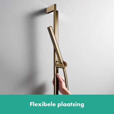 Hansgrohe Unica Glijstang S Puro - 65 cm - met easy slide schuifstuk en isiflex - doucheslang - 160 cm - geborsteld brons