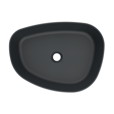 Arcqua Rocker Waskom - opbouw - organisch - links - 50x37cm - mat antraciet TWEEDEKANS