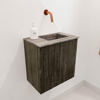 Mondiaz JOYA-DLUX Meuble de toilette 40cm - couleur Shadow - Vasque FAYE position Droite Sans trou de robinet couleur Oza