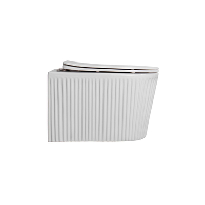 Aloni Muffly WC suspendu – structure nervurée – sans bride – profondeur 52 cm – avec abattant softclose – blanc brillant