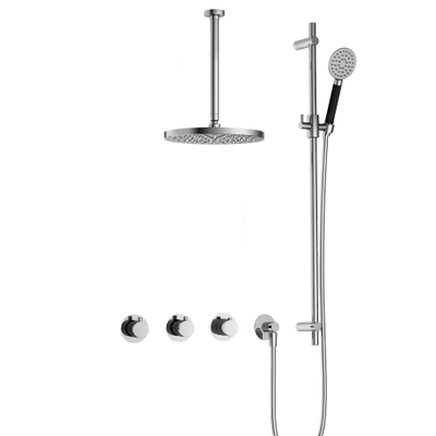 Hotbath Cobber IBS70 Regendoucheset - inbouw - 30cm plafondarm - 20cm ronde hoofddouche - 3 standen handdouche - glijstang - hoogglans chroom