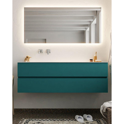 Mondiaz VICA ensemble de meuble de salle de bain - 150cm - meuble sous-vasque smag - 2 tiroirs - lavabo moon gauche - sans trou de robinet version XL 60cm de haut