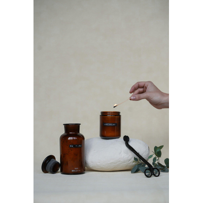 Wellmark Badzout bruin glas Apothekers pot 500ml Lavendel tekst ME TIME Black label SHOWROOMMODEL