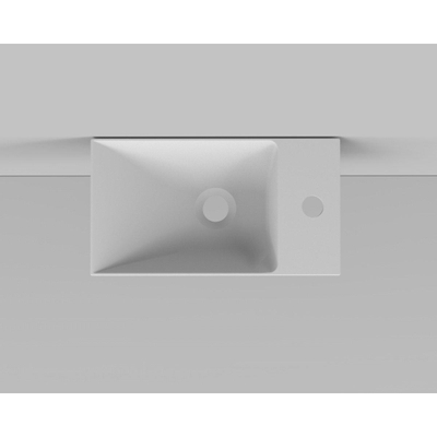 Arcqua Marble lavabo pour cadre 40x22cm avec trop-plein marbre coulé blanc mat