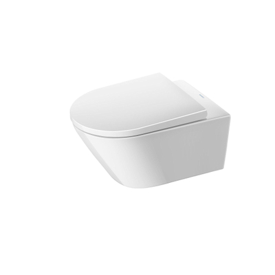 Duravit D-neo Wandtoilet - zonder zitting - 37x54x40cm - rimless - diepspoel - hygieneglaze - wit hoogglans