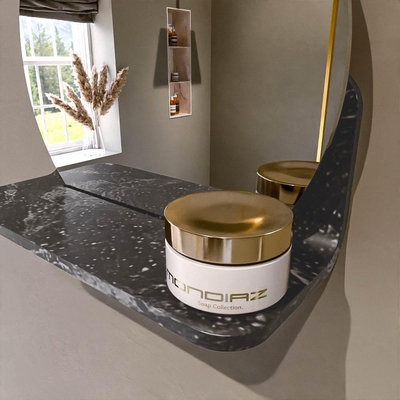 Mondiaz SPOT Miroir de salle de bain - rond 30cm - plan de miroir - couleur Lava