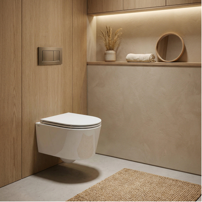 Clou InBe hangtoilet – compact – spoelrandloos – 36,5 x 48 cm – met softclose zitting – glans wit