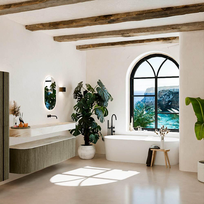 MONDIAZ THOR-DLUX 180cm meuble de salle de bains arrondi gauche + droite couleur Shadow avec 2 tiroirs et 2 portes. Vasque suspendue CLOUD Droite sans trou de robinet couleur Ostra.