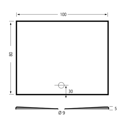 Xenz Flat Plus Douchebak - 100x80cm - Rechthoek - Antraciet mat