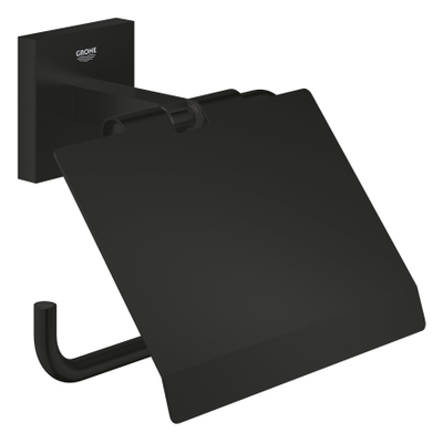GROHE Start Cube toiletrolhouder - met klep - mat zwart