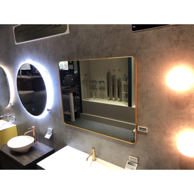 Royal plaza Intent spiegel rechthoekig ronde hoeken 80x100 mat goud SHOWROOMMODEL