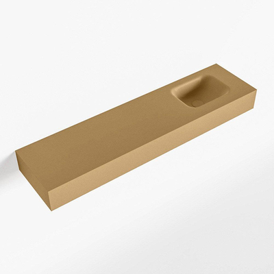 Mondiaz LEX Fontaine - 120x30x12cm - lavabo droit - sans trous de robinet - solid surface - Oro